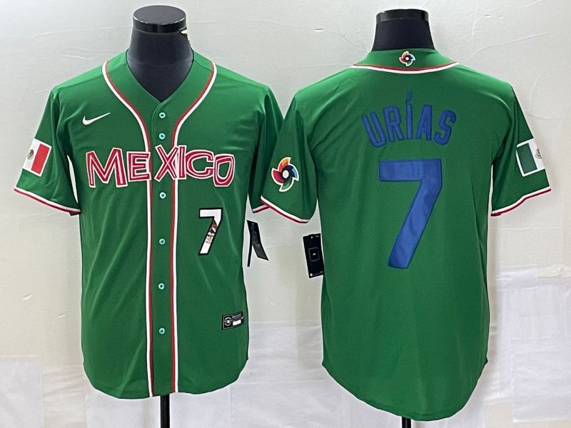 Men 2023 World Cub Mexico #7 Urias Green blue Nike MLB Jersey14->more jerseys->MLB Jersey